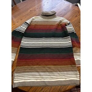 Woolrich Vintage Striped Turtleneck Sweater Womens Medium Multi Color Knit